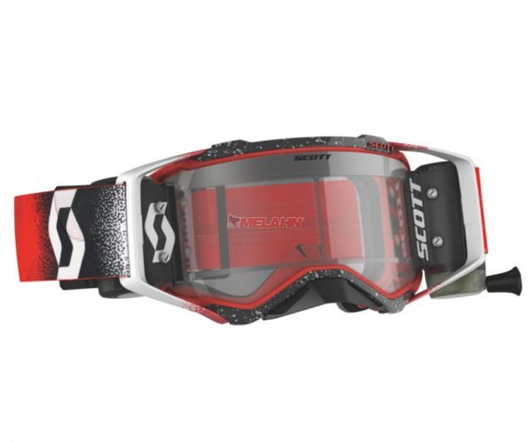 SCOTT Prospect WFS Goggle Motocross MTB MX Enduro Cross Brille rot-schwarz-weiß klares Glas
