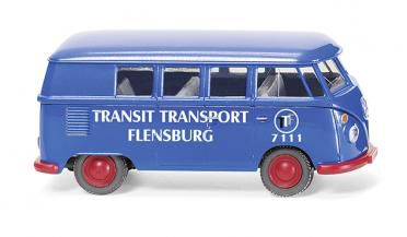 WIKING VW T1 Bus Transit Transport Flensburg, blau/rot
