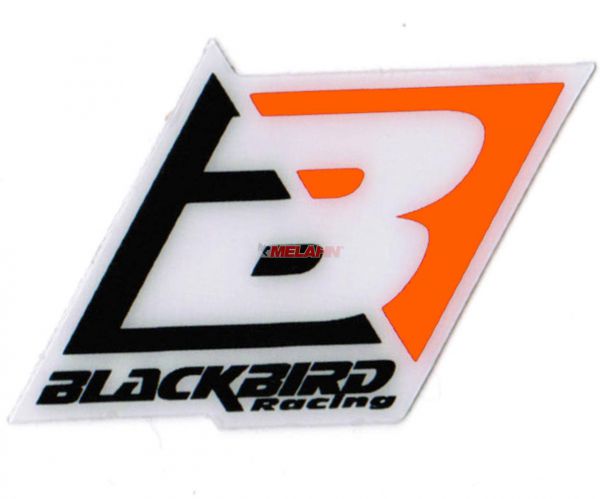 BLACKBIRD Aufkleber: Logo, 6,5x4,5cm, orange