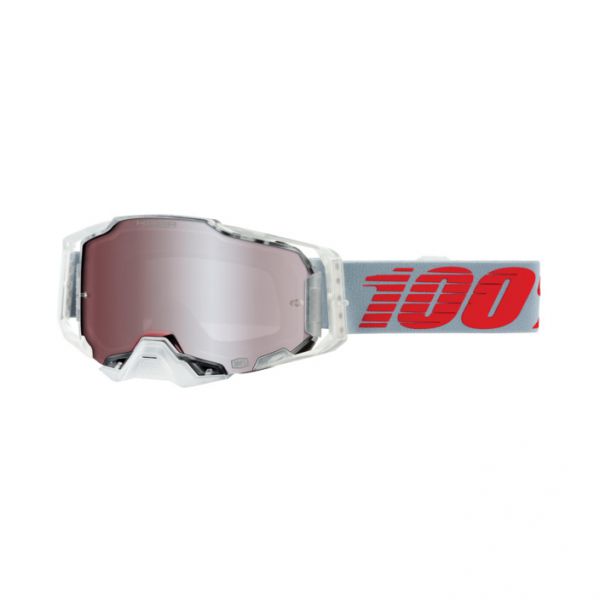 100% Brille: Armega Hyper X-Ray, transparent/grau/rot silber verspiegelt