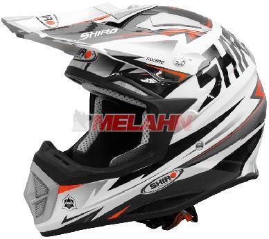 SHIRO Helm: MX-912 Thunder, , weiß/rot/schwarz