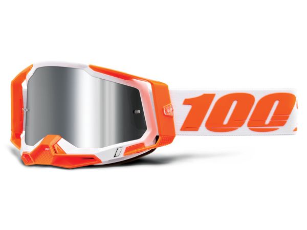 100% Brille: Racecraft 2 Orange/Silver Flash, weiß/orange, silber verspiegelt