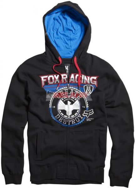 FOX Zip-Hoody: Infinite Speed, schwarz