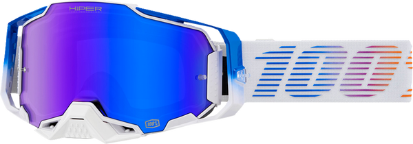 100% Brille: Armega Hyper Neo, weiß/blau blau verspiegelt