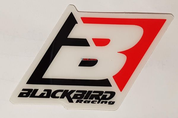 BLACKBIRD Aufkleber: Logo, 6,5x4,5cm, rot