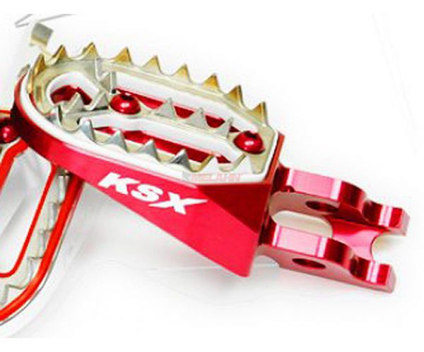 KSX Aluminium-Fußrasten (Paar): Factory Line KX/KXF 04-, rot