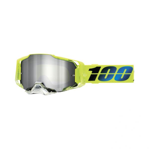 100% Brille: Armega Koropi, neon-gelb/transparent/blau silber verspiegelt