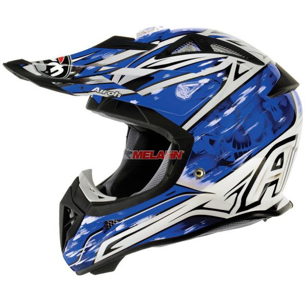 AIROH Kids Helm: Aviator Head, blau, Gr.: S