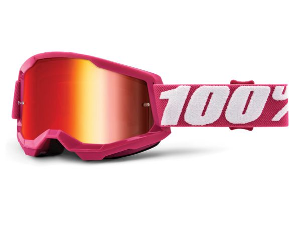 100% Brille: Strata 2 Pink, pink/weiß, rot-verspiegelt