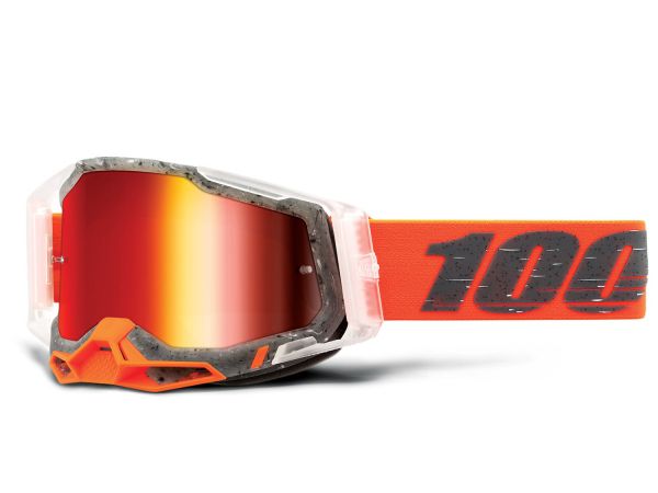 100% Brille: Racecraft 2 Schrute, grau/orange/transparent, rot verspiegelt