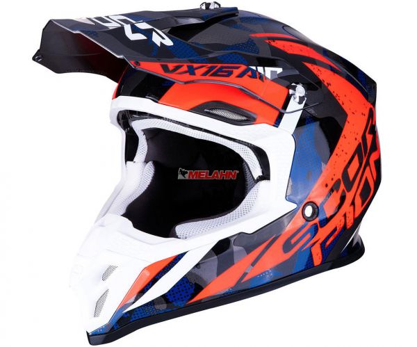 SCORPION Helm: VX-16 Air Waka, rot/weiß/blau