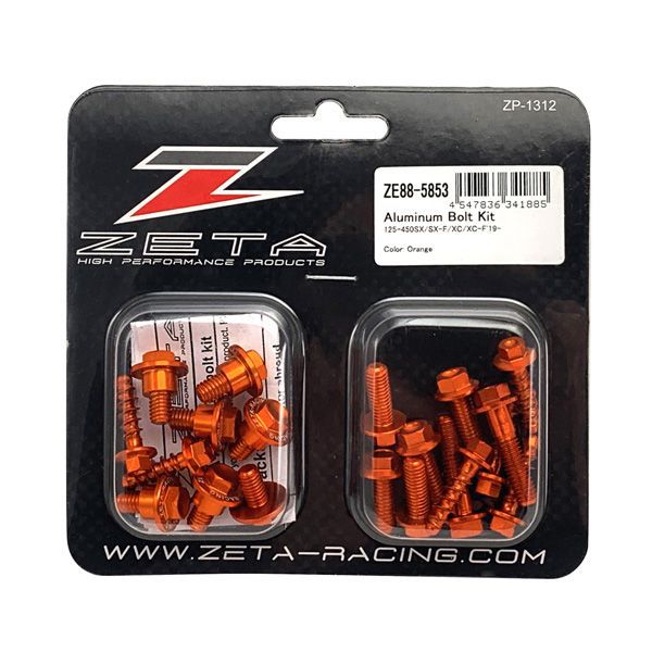 ZETA Aluminium-Schrauben Plastikteile (20 Stück) KTM SX 19- / EXC 20-, orange