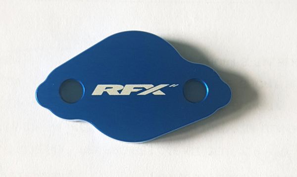 RFX Aluminium-Deckel Fußbremszylinder für BETA RR/Fantic/YZ/YZF/WR, blau