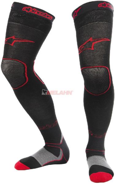 ALPINESTARS Knee Brace Socke (Paar): MX Long, schwarz/rot