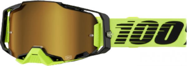 100% Brille: Armega Neon Yellow, neon-gelb/schwarz gold-verspiegelt