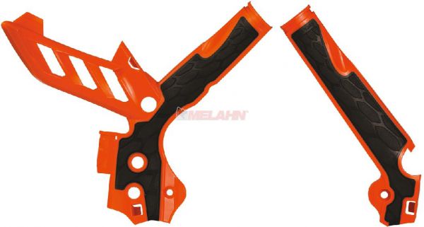 ACERBIS Rahmenschützer (Paar): X-Grip für KTM SX 11-15 / EXC/SMR 12-16, orange