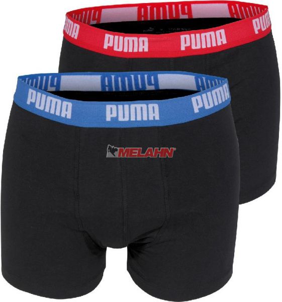 PUMA Unterhose (2er Pack): Basic Boxer, schwarz/Bund farbig