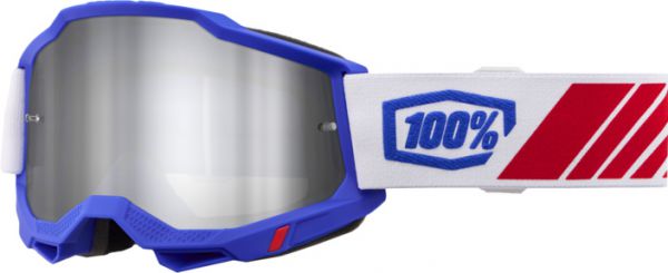100% Brille: Accuri 2 Kolby, blau/weiß/rot, silber-verspiegelt
