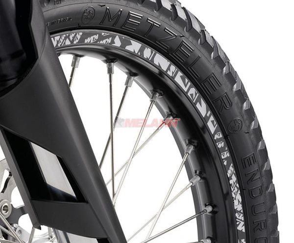 KTM Felgenringaufkleber-Kit: KTM 18/21 + 19/21 Zoll, sw/weiß