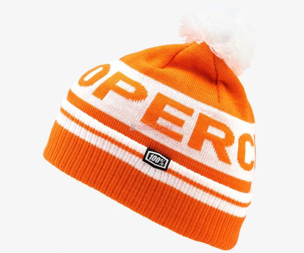 100% Beanie: Varsity, orange/weiß