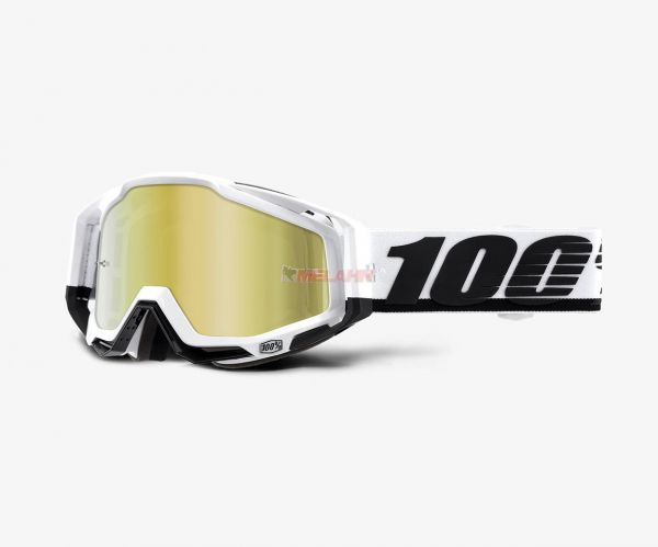 100% Brille: Racecraft Sahara, weiß/schwarz gold verspiegelt