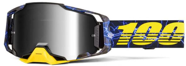 100% Brille: Armega Furious, schwarz/blau/gelb silber verspiegelt