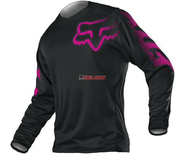 FOX Girls Jersey: Blackout, schwarz/pink