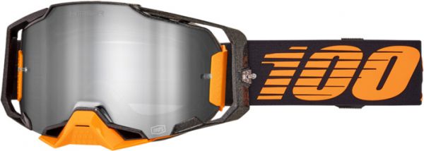 100% Brille: Armega Hyper Acosta, schwarz/orange silber verspiegelt