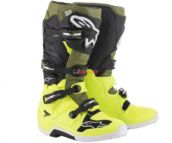 ALPINESTARS Stiefel: Tech 7, neongelb/military green