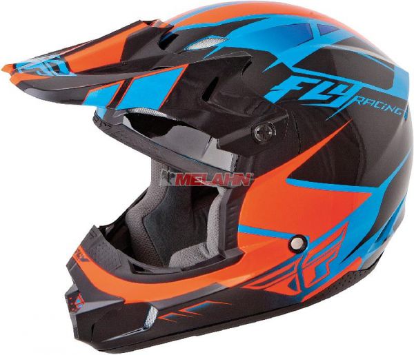FLY Helm: Kinetic Impulse, blau/schwarz/orange, Größe M