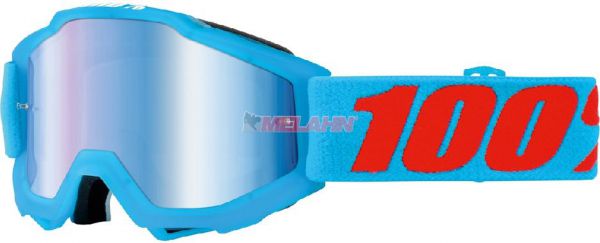 100% Kids Brille: Accuri Acidulous Cyan, hellblau/rot