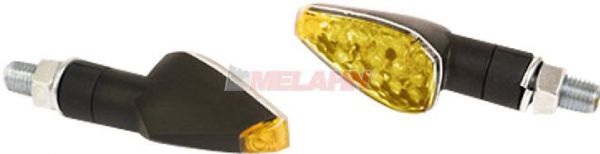 MT LED-Blinker (Paar): Peak, kurz (66mm) oranges Glas, schwarz
