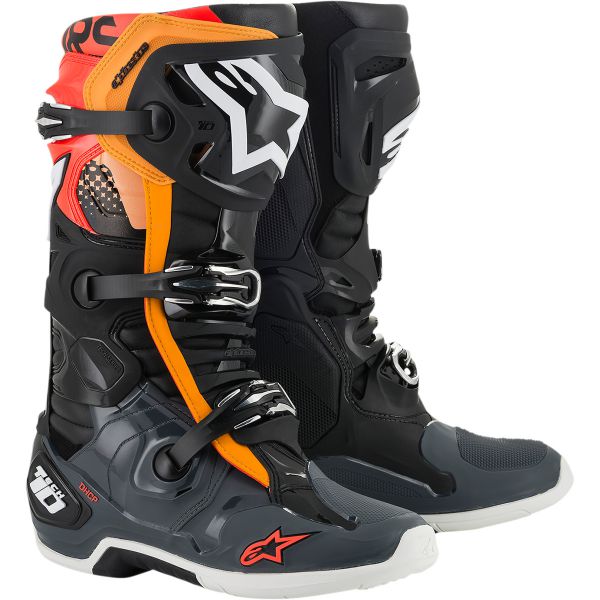 ALPINESTARS Stiefel: Tech 10, schwarz/grau/orange