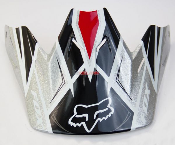 FOX Helmschirm: V3 Race 2013 Visor, schwarz/silber