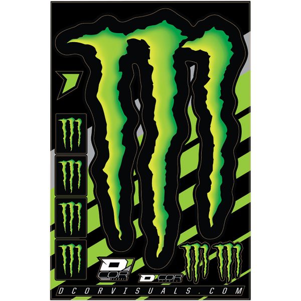 DCOR Sponsor Aufkleber-Kit (46x30cm): Monster Energy Claw, 11-teilig