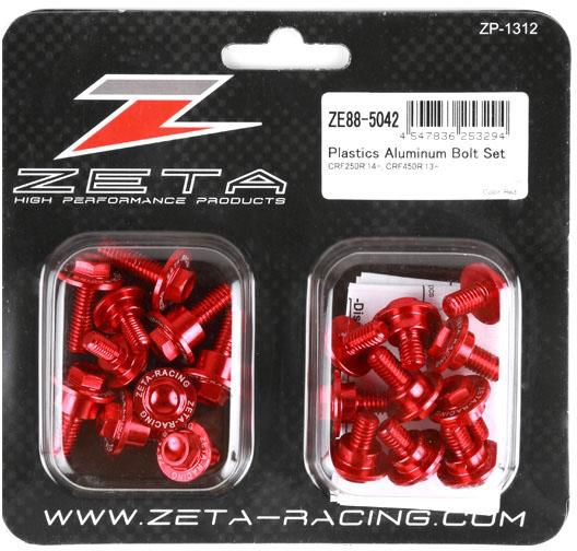 ZETA Aluminium-Schrauben Plastikteile (20 Stück) Honda CRF 250 14-17 / 450 13-16, rot