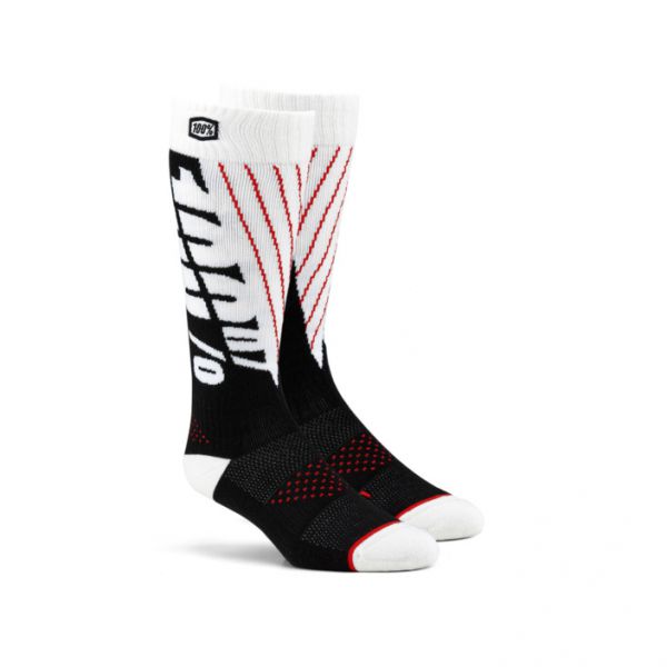 100% MX-Socke (Paar): Torque Comfort, schwarz/weiss