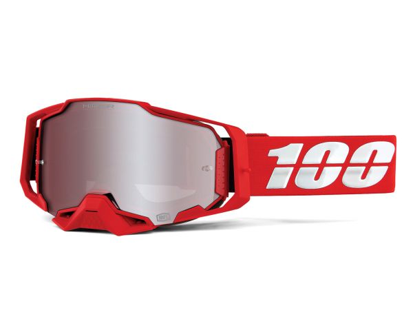 100% Brille: Armega Hyper War Red, rot/weiß silber verspiegelt