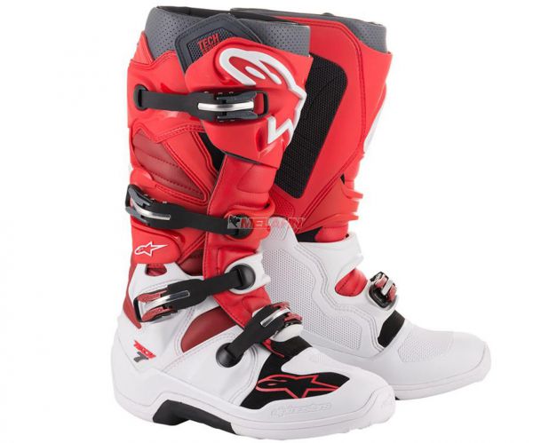 ALPINESTARS Stiefel: Tech 7, weiß/rot/burgundy