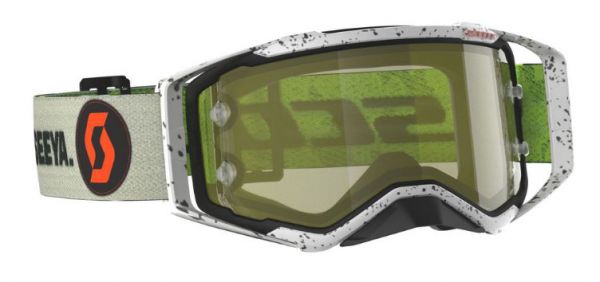 SCOTT Prospect Goggle Motocross MTB MX Enduro Cross Brille khaki-grün / gelb verspiegelt