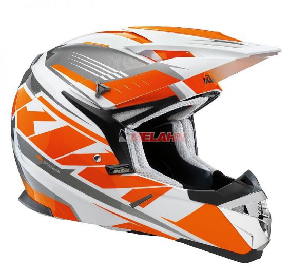 KTM Helm: Comp Light, weiß/orange/grau