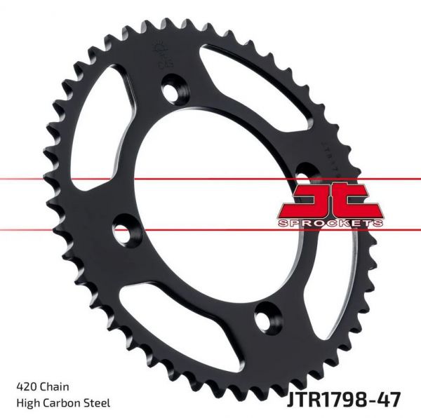 JT SPROCKETS Stahl-Kettenrad für YAMAHA YZ 65 2019-, schwarz