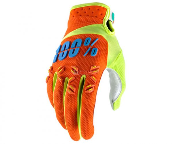 100% Kids Handschuh: Airmatic, orange/blau