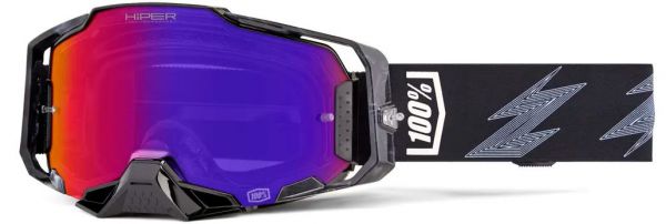 100% Brille: Armega Hyper Crenshaw, schwarz/grau lila verspiegelt
