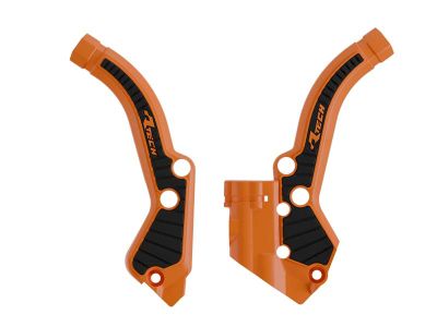 R-TECH Rahmenschützer (Paar): Grip für KTM 50 SX 2024-, orange/schwarz