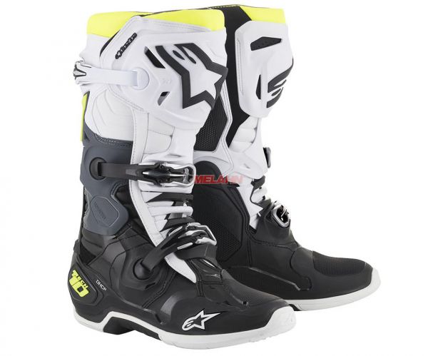 ALPINESTARS Stiefel: Tech 10, schwarz/weiß/neongelb