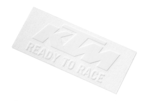 KTM Aufkleber: Logo 8,4x3,4cm, weiß