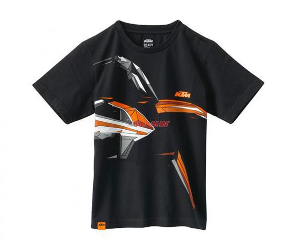 KTM Kids T-Shirt: Geometric, schwarz