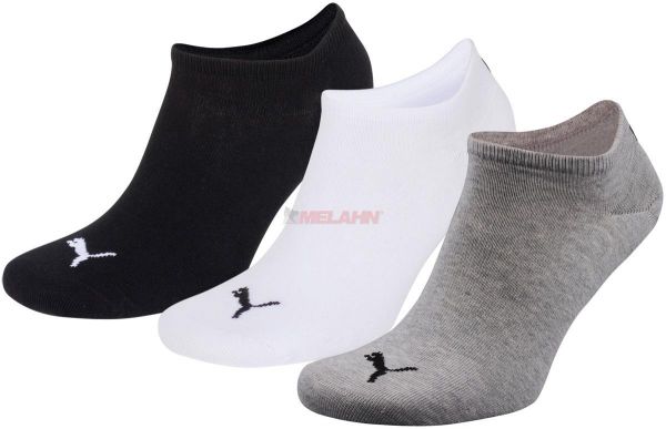 PUMA Socke (3er Pack): Unisex Invisible Sneakers, grau/weiß/schwarz