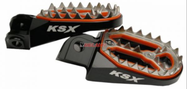 KSX Aluminium-Fußrasten (Paar): Factory Line für KTM 85 SX 04-17, schwarz